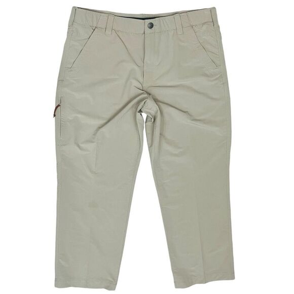 Ascend Hiking Men’s Pants Tan 5 Zip/Pockets Flat Front Sz 38x30 NWOT - Picture 1 of 10